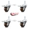 Service Caster 3 Inch High Temp Phenolic Swivel 12mm Stem Caster Set with Total Lock Brake SCC-TSTTL20S314-PHRHT-M1215-4 - alternate 4